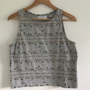 LAST CHANCE! Cropped tank top palm trees airplanes